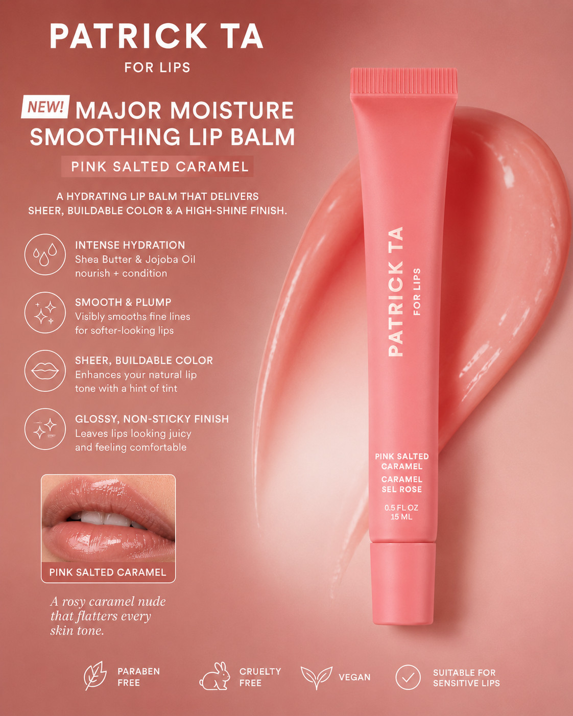 PATRICK TA Major Moisture Smoothing and Hydrating Tinted Lip Balm with Vitamin E - Image 2